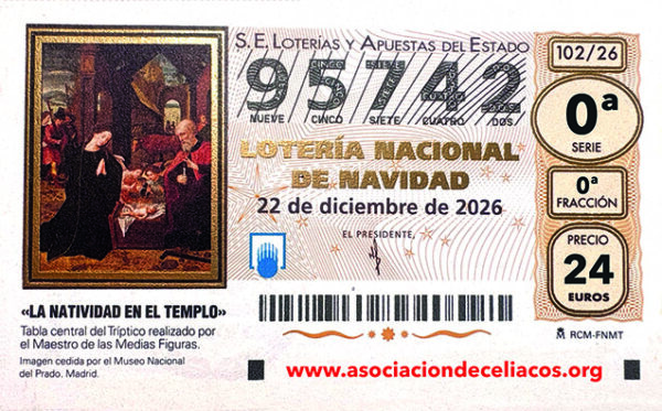 ¡Lotería de Navidad 2026! Nº 95742